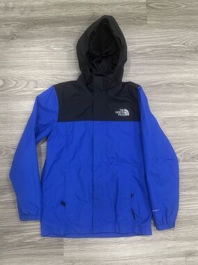 The North Face Kids Dryvent Blue and Black Hooded Lightweight  Jacket